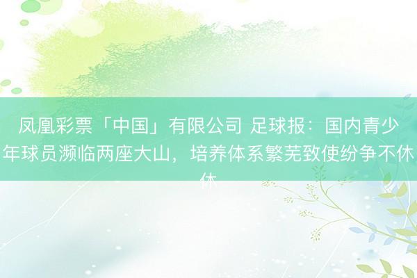 凤凰彩票「中国」有限公司 足球报:国内青少年球员濒临两座大山,培养体系繁芜致使纷争不休