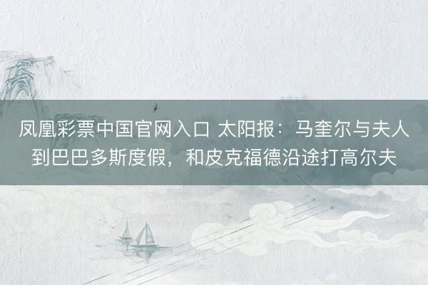凤凰彩票中国官网入口 太阳报：马奎尔与夫人到巴巴多斯度假，和皮克福德沿途打高尔夫