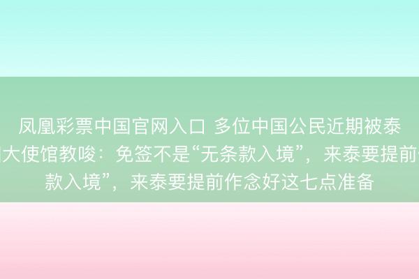凤凰彩票中国官网入口 多位中国公民近期被泰国拒却入境，中国大使馆教唆：免签不是“无条款入境”，来泰要提前作念好这七点准备