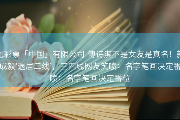 凤凰彩票「中国」有限公司 傅诗淇不是女友是真名!新规让成毅'退居二线',三四线网友笑喷:名字笔画决定番位
